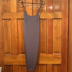 Dark Grey Silk Slip Dress